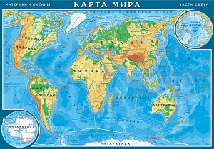 Картографический пазл мира (фрагменты по материкам и океанам)